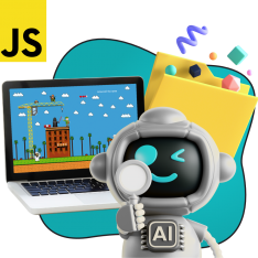 Язык программирования JavaScript + AI. Проектное обучение + геймификация + AI-помощники - КИБЕРшкола программирования для детей, компьютерные курсы для школьников, начинающих и подростков - KIBERone г. Реж
